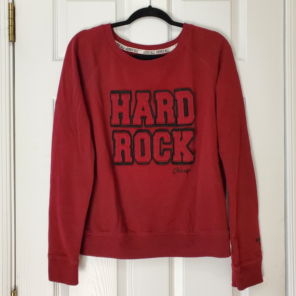 Hard Rock Cafe Chicago Varsity Lettering Style Sweatshirt